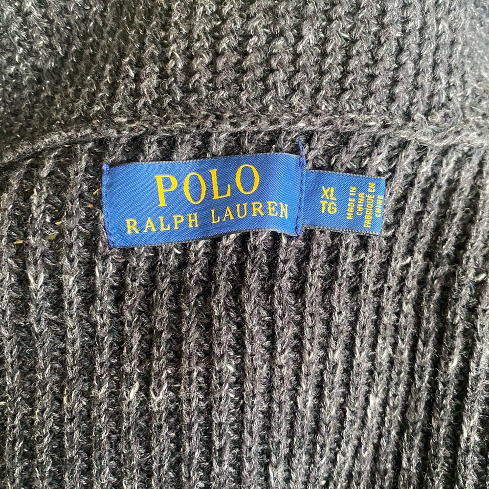 polo ralph lauren gray cardigan - Picture 4 of 6